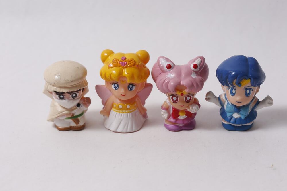 1990s Sailor Moon Japan Exclusive Finger Puppet Set of 4 Vintage~ 260812-WH 1244